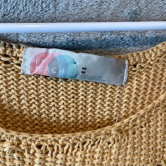 Free People Lost At Sea Sweater Midi Dress Dusted Daffodil Size Medium New - Picture 6 of 7